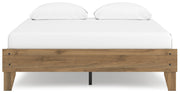 Deanlow Queen Platform Bed with 2 Nightstands in Honey - PKG017270