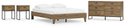 Deanlow Queen Platform Bed with Dresser and 2 Nightstands in Honey - PKG017269