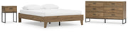 Deanlow Queen Platform Bed with Dresser and Nightstand in Honey - PKG017272
