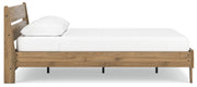 Deanlow Queen Platform Panel Bed with 2 Nightstands in Honey - PKG017277