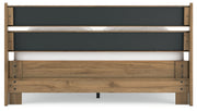 Deanlow Queen Platform Panel Bed with Dresser in Honey - PKG017275