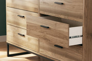 Deanlow Twin Panel Headboard with Dresser in Honey - PKG017170