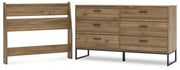 Deanlow Twin Panel Headboard with Dresser in Honey - PKG017170