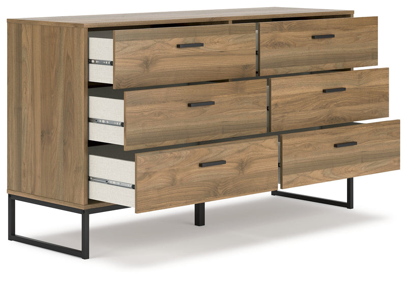 Deanlow Twin Panel Headboard with Dresser in Honey - PKG017170