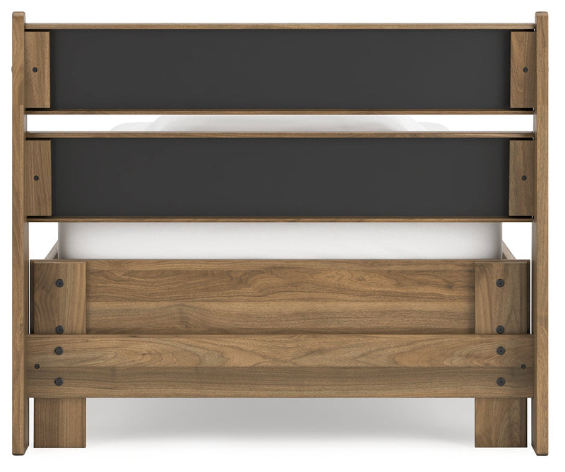 Deanlow Twin Panel Headboard with Nightstand in Honey - PKG017172