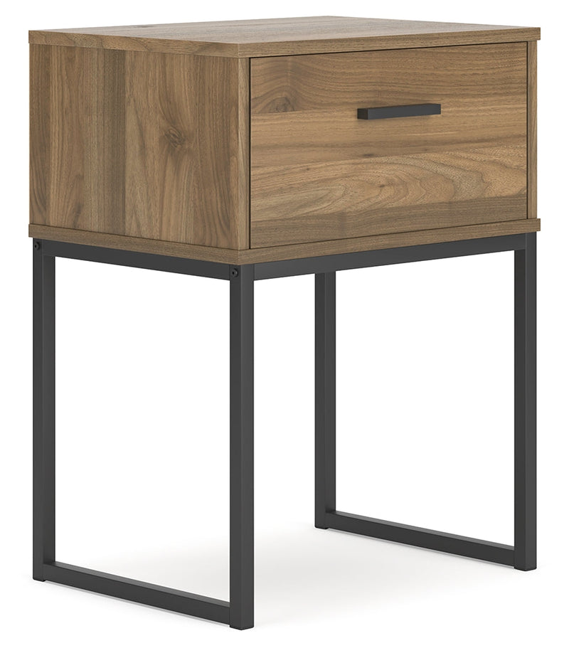 Deanlow Twin Panel Headboard with Nightstand in Honey - PKG017172