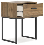 Deanlow Twin Panel Headboard with Nightstand in Honey - PKG017172