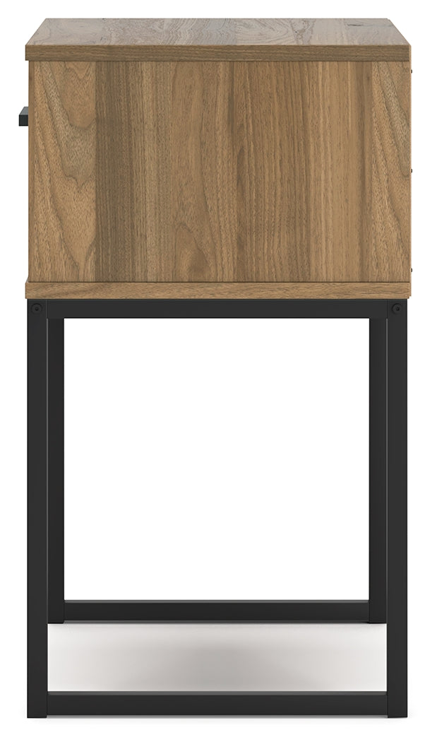 Deanlow Twin Panel Headboard with Nightstand in Honey - PKG017172