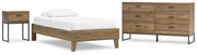 Deanlow Twin Platform Bed with Dresser and Nightstand in Honey - PKG017188