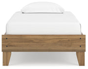 Deanlow Twin Platform Bed with Nightstand in Honey - PKG017186