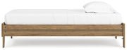 Deanlow Twin Platform Bed with Nightstand in Honey - PKG017186