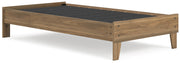 Deanlow Twin Platform Bed with Nightstand in Honey - PKG017186