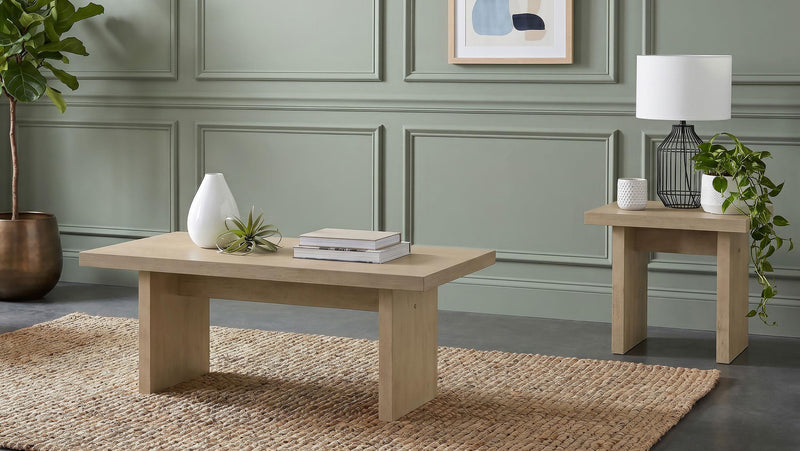 Decker 2-piece Coffee and End Table Set Natural Oak - 706468-S2