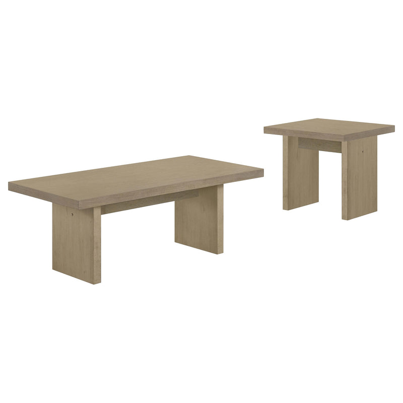Decker 2-piece Coffee and End Table Set Natural Oak - 706468-S2