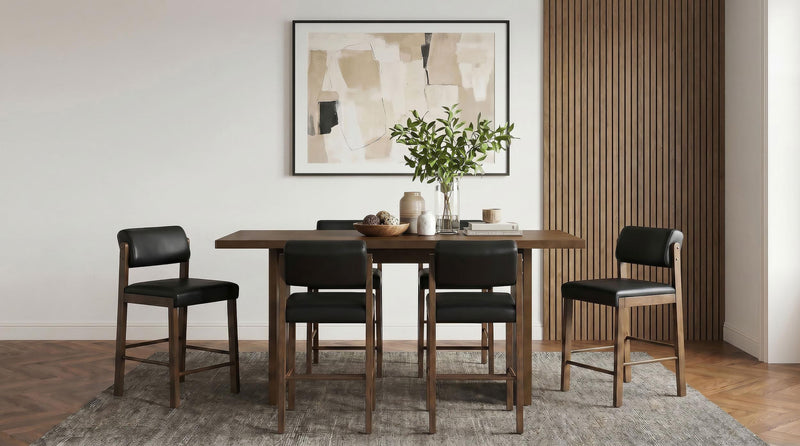 Decker 7-piece 70-inch Counter Height Dining Set Black and Walnut - 193958WAL-S7C