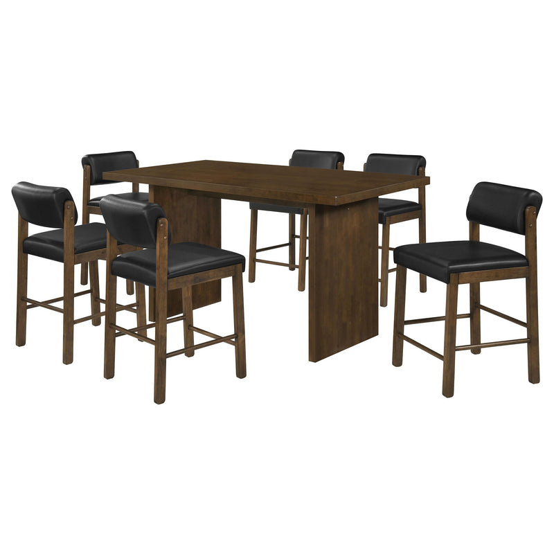 Decker 7-piece 70-inch Counter Height Dining Set Black and Walnut - 193958WAL-S7C