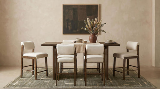 Decker 7-piece 70-inch Counter Height Dining Set Cream and Walnut - 193958WAL-S7B