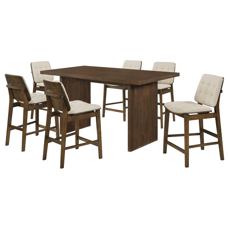 Decker 7-piece 70-inch Counter Height Dining Set Cream and Walnut - 193958WAL-S7D