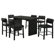 Decker 7-piece 70-inch Rectangular Counter Height Dining Set Black - 193958BLK-S7C