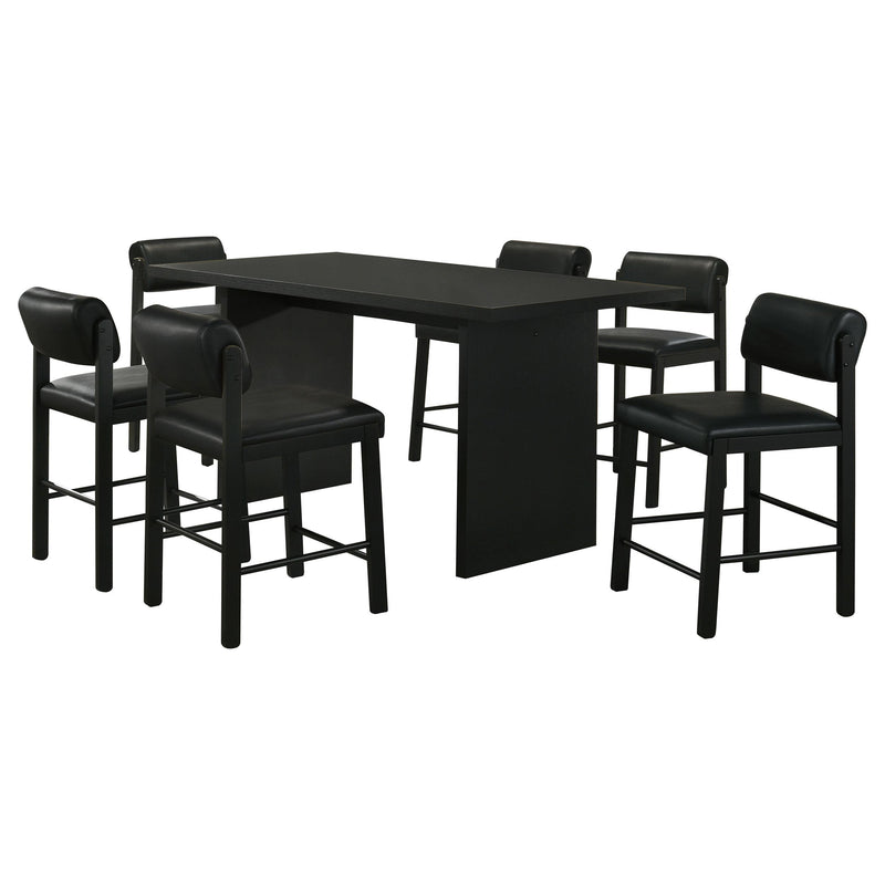 Decker 7-piece 70-inch Rectangular Counter Height Dining Set Black - 193958BLK-S7C
