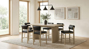 Decker 7-piece 70-inch Rectangular Counter Height Dining Set Black and Natural Oak - 193958NAT-S7C