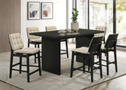 Decker 7-piece 70-inch Rectangular Counter Height Dining Set Cream and Black - 193958BLK-S7D