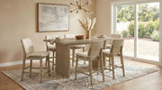 Decker 7-piece 70-inch Rectangular Counter Height Dining Set Cream and Natural Oak - 193958NAT-S7D