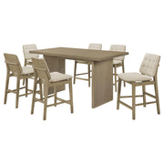 Decker 7-piece 70-inch Rectangular Counter Height Dining Set Cream and Natural Oak - 193958NAT-S7D