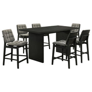 Decker 7-piece 70-inch Rectangular Counter Height Dining Set Grey and Black - 193958BLK-S7E