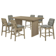 Decker 7-piece 70-inch Rectangular Counter Height Dining Set Grey and Natural Oak - 193958NAT-S7E