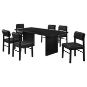Decker 7-piece 82-inch Rectangular Dining Set Black - 193951BLK-S7C