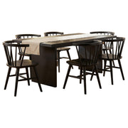 Decker 7-piece 82-inch Rectangular Dining Set Black - 193951BLK-S7F
