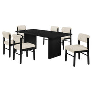 Decker 7-piece 82-inch Rectangular Dining Set Cream and Black - 193951BLK-S7B