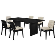 Decker 7-piece 82-inch Rectangular Dining Set Cream and Black - 193951BLK-S7D