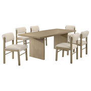 Decker 7-piece 82-inch Rectangular Dining Set Cream and Natural Oak - 193951NAT-S7B