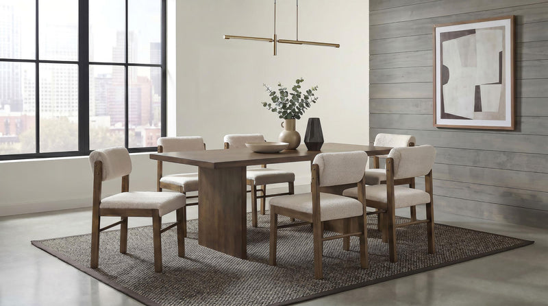 Decker 7-piece 82-inch Rectangular Dining Set Cream and Walnut - 193951WAL-S7B
