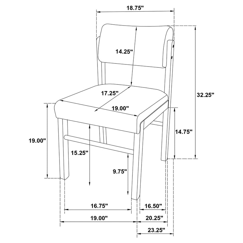 Decker 7-piece 82-inch Rectangular Dining Set Cream and Walnut - 193951WAL-S7B