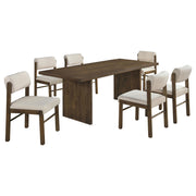 Decker 7-piece 82-inch Rectangular Dining Set Cream and Walnut - 193951WAL-S7B