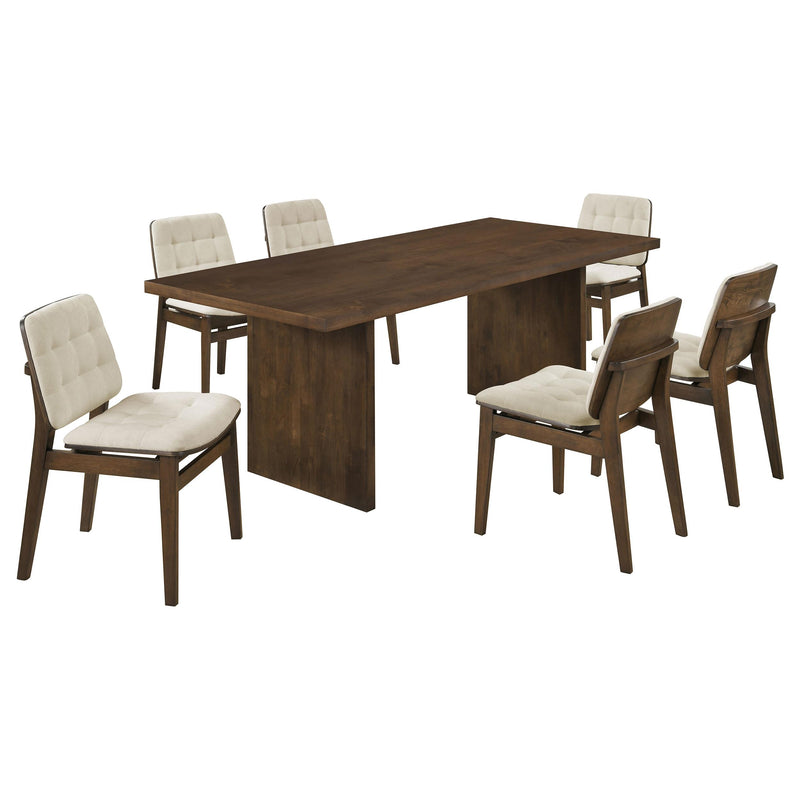 Decker 7-piece 82-inch Rectangular Dining Set Cream and Walnut - 193951WAL-S7D