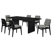Decker 7-piece 82-inch Rectangular Dining Set Grey and Black - 193951BLK-S7E
