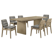 Decker 7-piece 82-inch Rectangular Dining Set Grey and Natural Oak - 193951NAT-S7E