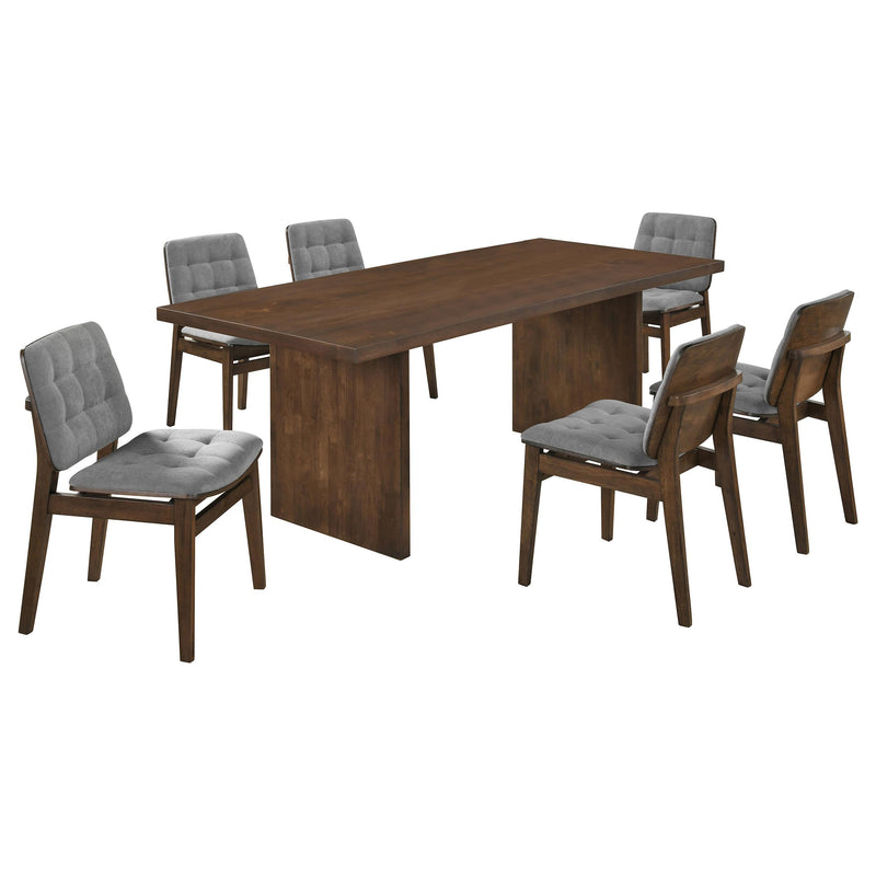 Decker 7-piece 82-inch Rectangular Dining Set Grey and Walnut - 193951WAL-S7E