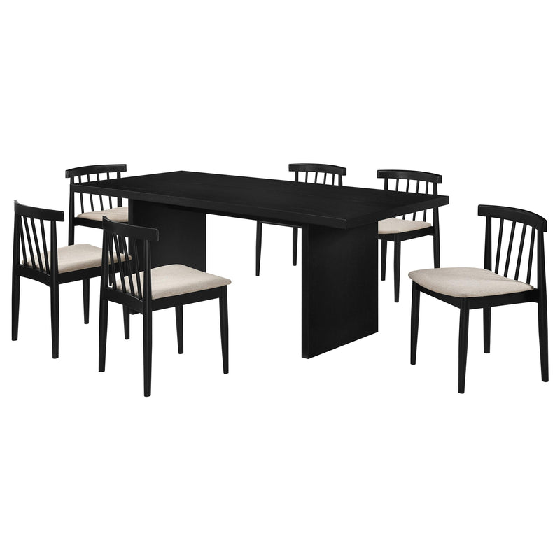 Decker 7-piece 82-inch Rectangular Dining Set Wheat and Black - 193951BLK-S7A