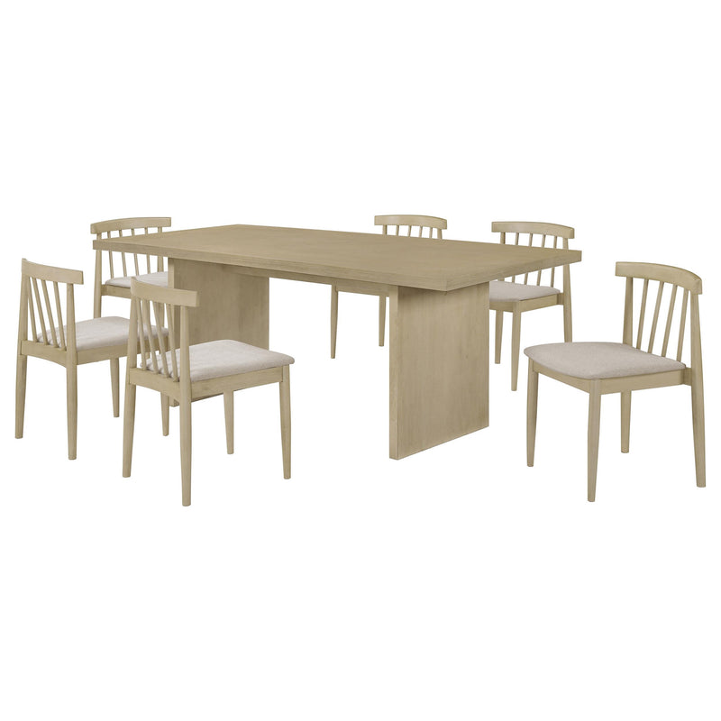 Decker 7-piece 82-inch Rectangular Dining Set Wheat and Natural Oak - 193951NAT-S7A