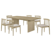 Decker 7-piece 82-inch Rectangular Dining Set Wheat and Natural Oak - 193951NAT-S7A