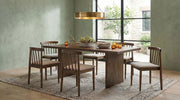 Decker 7-piece 82-inch Rectangular Dining Set Wheat and Walnut - 193951WAL-S7A