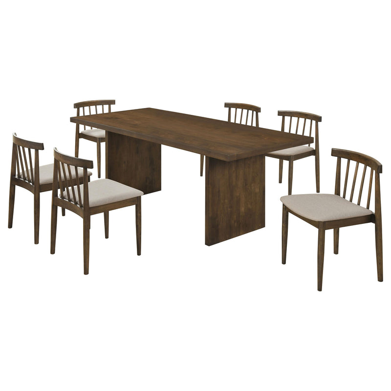 Decker 7-piece 82-inch Rectangular Dining Set Wheat and Walnut - 193951WAL-S7A