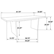 Decker 82-inch Rectangular Wood Dining Table Black - 193951BLK