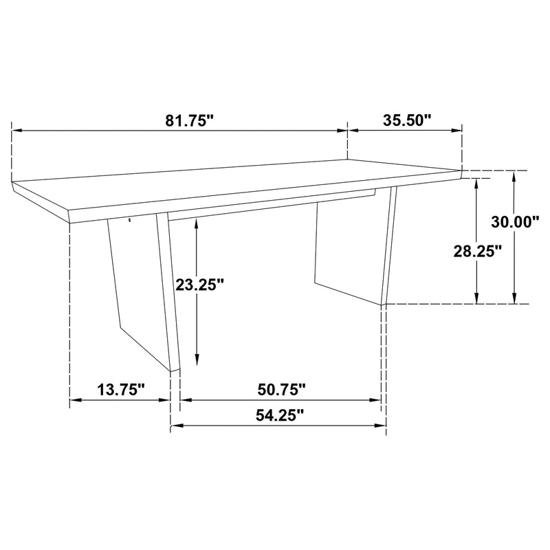 Decker 82-inch Rectangular Wood Dining Table Black - 193951BLK