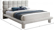 Deco Boucle Fabric King Bed (3 Boxes) Cream - Gate FurnitureKing Bed